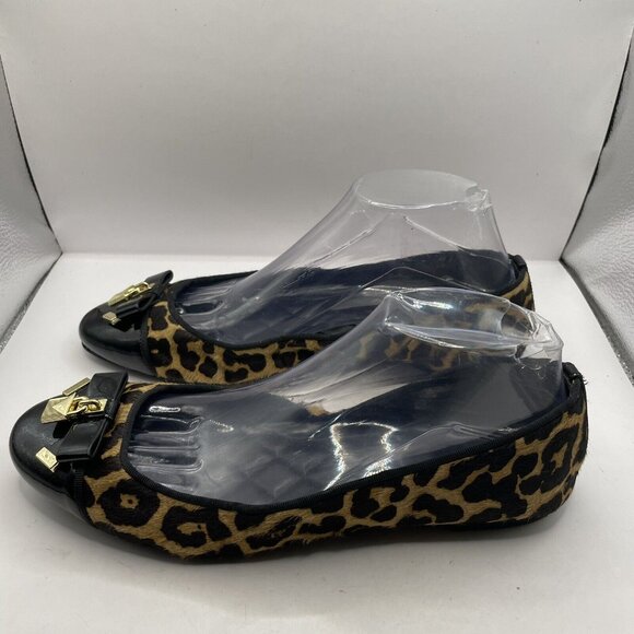 MICHAEL KORS Alice Ballet Flats size 9.5M cheetah print bows EUC - Picture 3 of 7